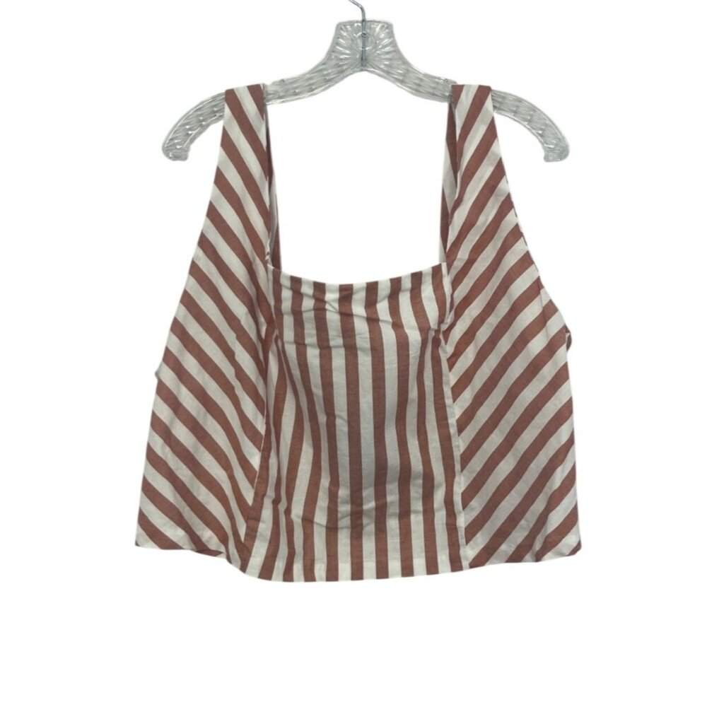 Maurices Striped Crop Top‎ Womens Size 2X White Tan New
